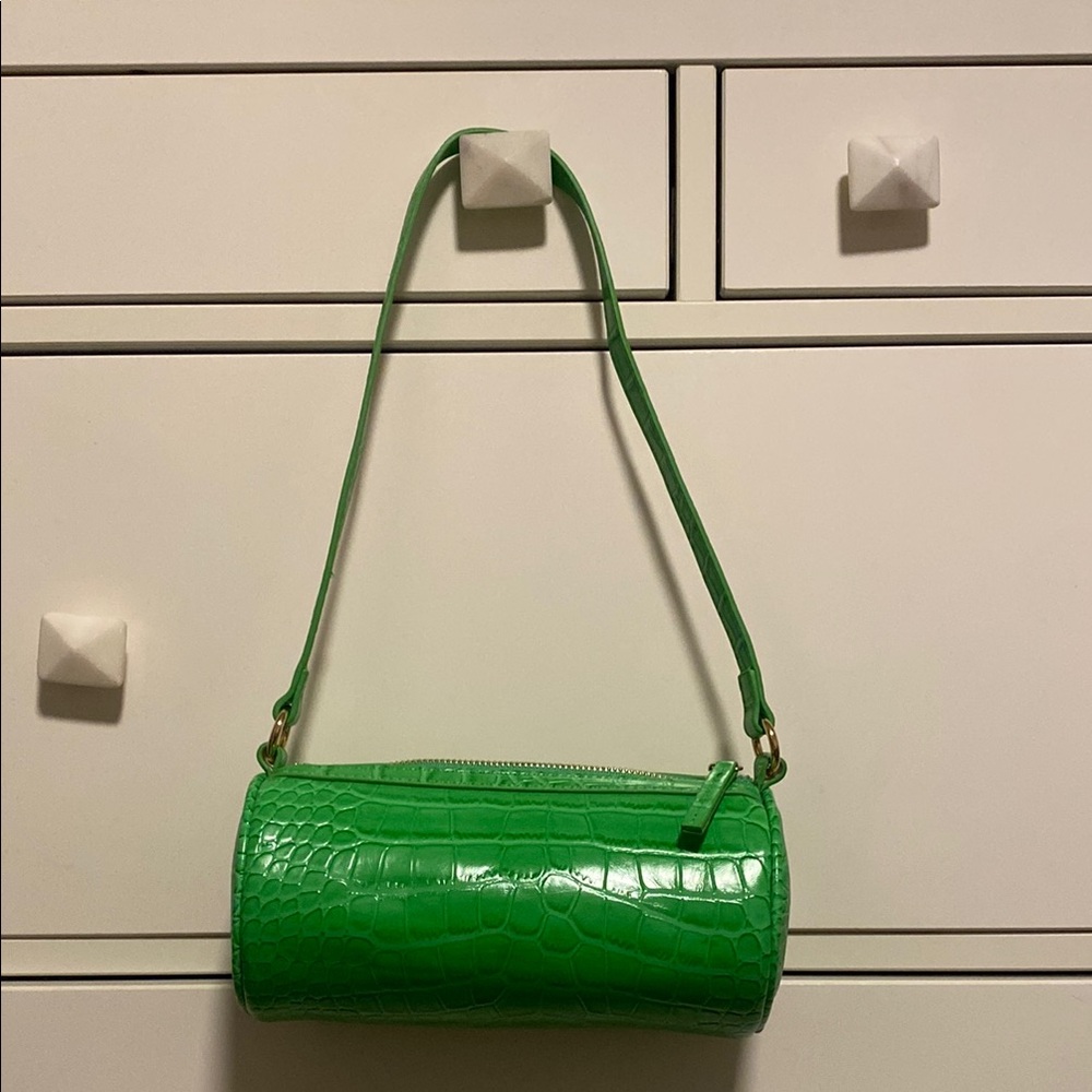 Green Croc-Embossed Women's Bag